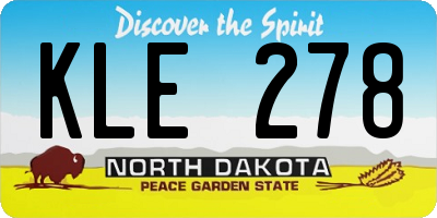 ND license plate KLE278