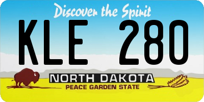 ND license plate KLE280