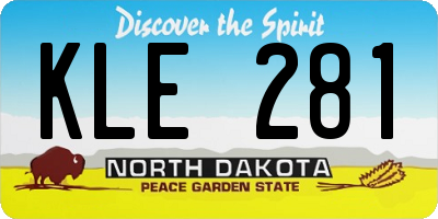 ND license plate KLE281