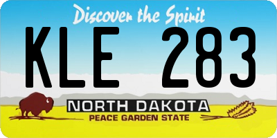ND license plate KLE283