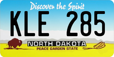 ND license plate KLE285