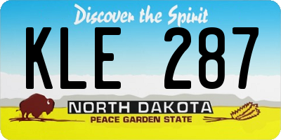 ND license plate KLE287