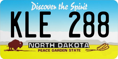 ND license plate KLE288