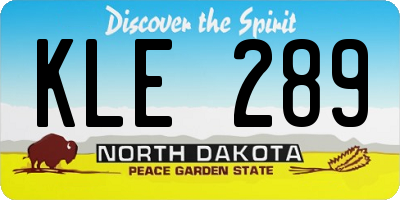 ND license plate KLE289