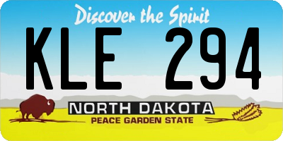 ND license plate KLE294