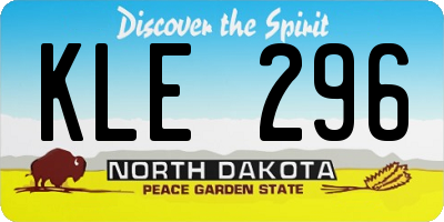 ND license plate KLE296