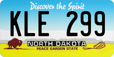 ND license plate KLE299