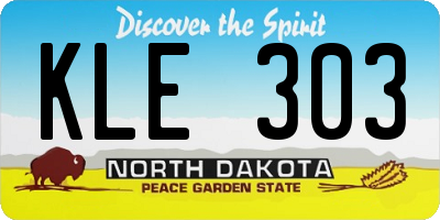 ND license plate KLE303
