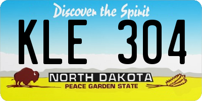 ND license plate KLE304