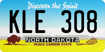 ND license plate KLE308