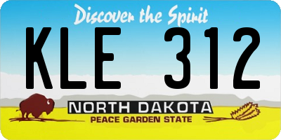 ND license plate KLE312