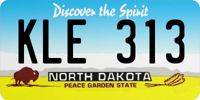 ND license plate KLE313