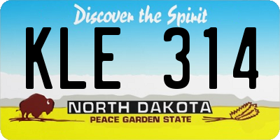 ND license plate KLE314