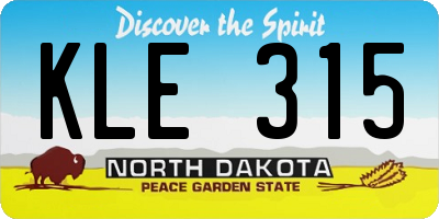 ND license plate KLE315