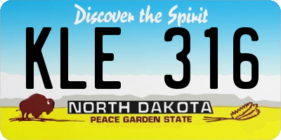 ND license plate KLE316