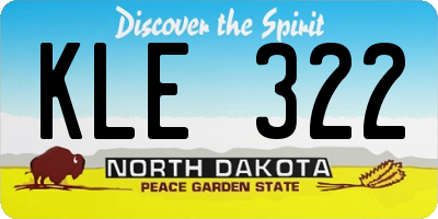 ND license plate KLE322