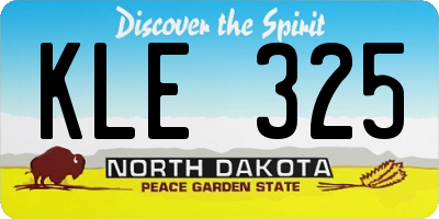ND license plate KLE325