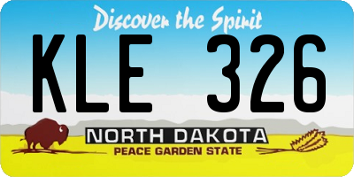 ND license plate KLE326