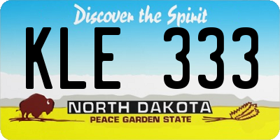 ND license plate KLE333