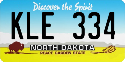 ND license plate KLE334