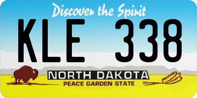 ND license plate KLE338