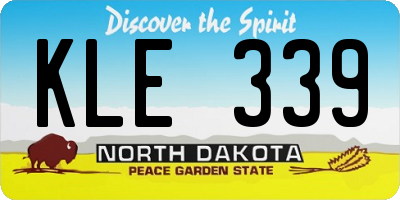ND license plate KLE339