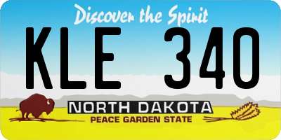 ND license plate KLE340