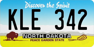 ND license plate KLE342