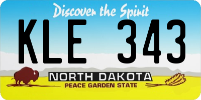 ND license plate KLE343