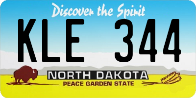ND license plate KLE344