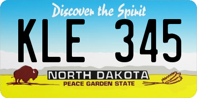 ND license plate KLE345
