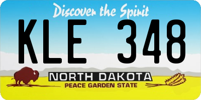 ND license plate KLE348