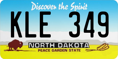 ND license plate KLE349