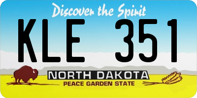ND license plate KLE351