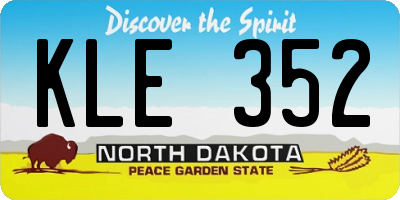 ND license plate KLE352
