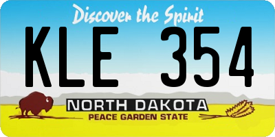 ND license plate KLE354