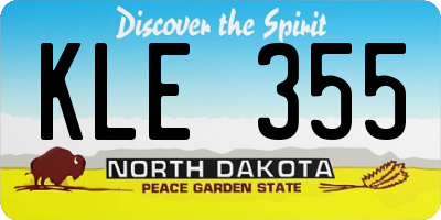 ND license plate KLE355