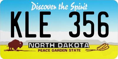 ND license plate KLE356