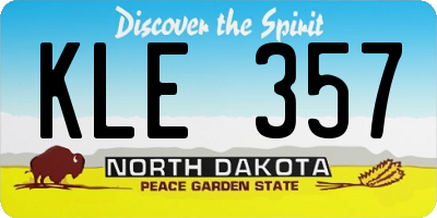ND license plate KLE357