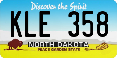 ND license plate KLE358