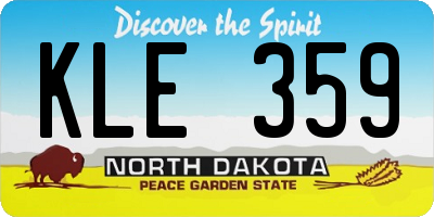 ND license plate KLE359