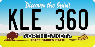 ND license plate KLE360