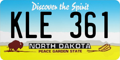 ND license plate KLE361