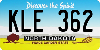 ND license plate KLE362