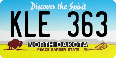 ND license plate KLE363