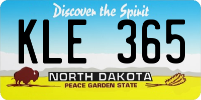 ND license plate KLE365