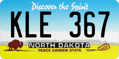 ND license plate KLE367