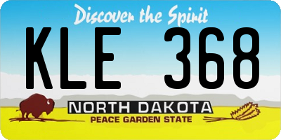 ND license plate KLE368