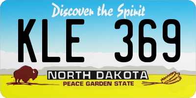ND license plate KLE369