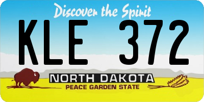 ND license plate KLE372